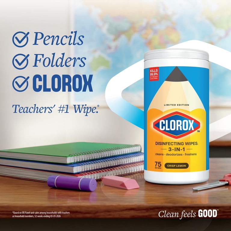 6 pack) Clorox Disinfecting Cleaning Wipes Variety Pack, Bleach
