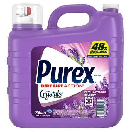 Purex Liquid Laundry Detergent with Crystals Fragrance, Fresh Lavender Blossom, 300 Fluid Ounces, 200 (Best Detergent For White Clothes)