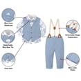 thumbnail image 2 of Traje SANGTREE de lino de 5 piezas para niños, azul floral, de 9 a 12 meses, 2 of 5
