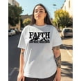 thumbnail image 3 of Women's Graphic T-Shirt White 4XL Women's Tops Faith Can Move Mountains Crew Neck Short Sleeve Shirts for Women, 3 of 3