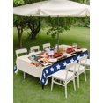 thumbnail image 4 of Outdoor Tablecloth with Umbrella Hole for Patio/Picnic/Party/Camping, Vintage Truck 4th of July Waterproof Table Cloth Rectangle Table Cover Washable, Blue Star Beige Independence Day (52"x 70"), 4 of 9
