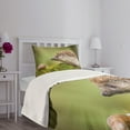 thumbnail image 3 of Ambesonne Hedgehog Quilted Bedspread Set 2 Pcs, Eastern Europe Scene, Twin Size, Green Brown, 3 of 5