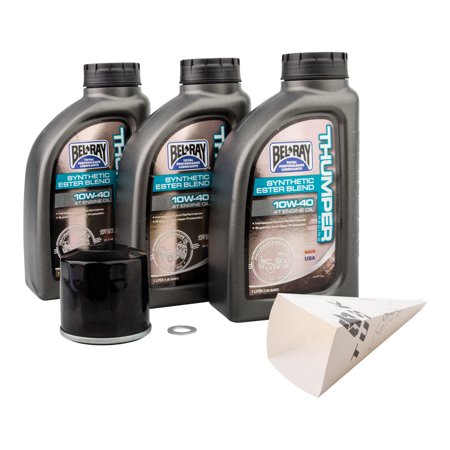Tusk 4-Stroke Oil Change Kit for Bel-Ray Thumper Synthetic Blend 10W-40