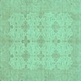 thumbnail image 1 of Ahgly Company Indoor Square Abstract Turquoise Blue Modern Area Rugs, 4' Square, 1 of 4