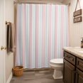 thumbnail image 3 of Pink Stripes Shower Curtain - Water Repellent Fabric Shower Curtains Washable, Vertical Stripe Minimalist Farmhouse Decorative Polyester Cloth Bathroom Curtains Modern Bath Decor 36"x72", 3 of 8