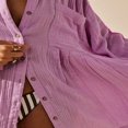thumbnail image 4 of PENGXIANG Robe Chemise à Manches Longues pour Femmes Automne Couleur Unie Col à Revers, 4 of 6