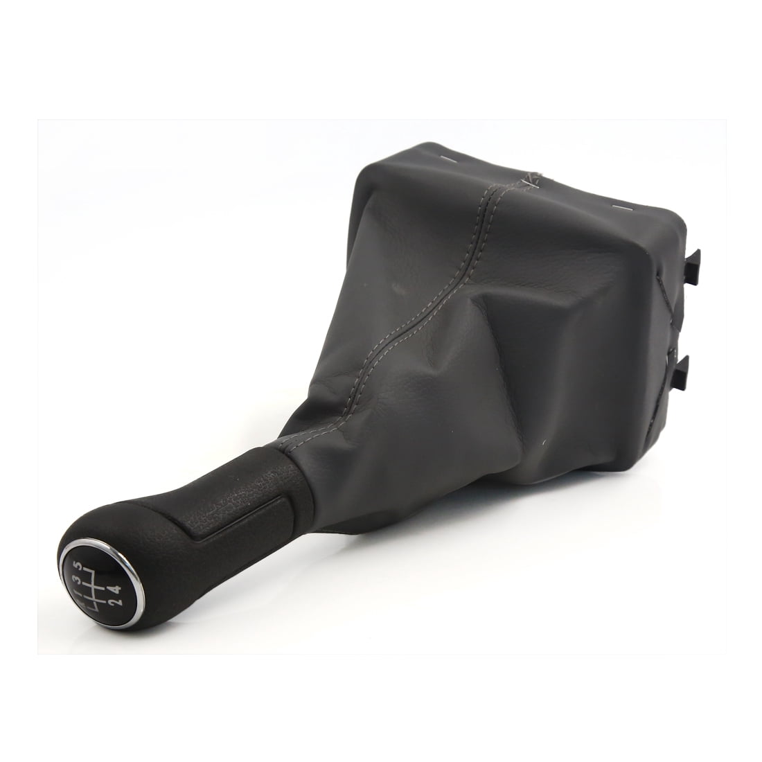 Unique Bargains Black Gray 5 Speed Car Gear Transmission Shift Knob Lever Cover for VW Polo