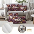 thumbnail image 6 of Purple Halloween Outdoor Waterproof Pillow Covers, Cute Ghost Pumpkin Skull Bat Wizard Hat Decorative Square Throw Pillowcase Sofa Cushion Sham for Patio/Couch/Chair, 16"x16" 2 Pack, 6 of 8