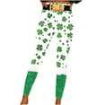 thumbnail image 3 of lcziwo Prime Sales Clearance, St Patricks Day Running Leggings for Women Casual High Waisted Tummy Control Yoga Pants Novelty Shamrock Clover Print Soft Stretchy Tights Green L, 3 of 8