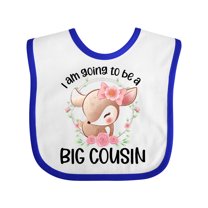 Inktastic Floral Deer Fawn I Am Going to Be a Big Cousin Boys or Girls Baby Bib