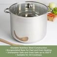 thumbnail image 3 of Stainless Steel Stock Pot, Encapsulated Induction Ready Cooking Pot with Glass Lid, Oven Safe, Dishwasher Safe Soup Pot, 20-Quart, 3 of 7