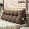 thumbnail image 6 of Lovote Triangular Headboard Pillow with Side Pockets - Teddy Velvet Fabric, Bed Rest Reading Pillow, Removable & Washable Cover, Daybed Wedge Pillow for Twin Beds, Brown, 6 of 6