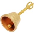 thumbnail image 2 of Hand Bell Retro-Popular Pure Brass Hand Bell Buddhist Bell Feng Shui Taoist Instrument 4.5 Inch Rattle, 2 of 7