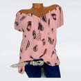 thumbnail image 2 of PENGXIANG T-Shirt à Manches Courtes Imprimé Col en V Ample d'Été pour Femmes, 2 of 3