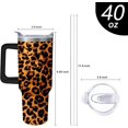 thumbnail image 3 of Leopard Print Tumbler with Handle and Straw,40 oz Stainless Steel Insulated Cup with Lid and Straw,Travel Coffee Mug Water Bottle,Birthday Christmas Mothers Day Gifts for Animal Lovers Women, 3 of 7