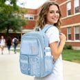 thumbnail image 6 of KOITHOT Mesh Backpack Heavy Duty, Stadium Approved Multi-Pocket Beach Backpacks for Adults, See Through Transparent Mesh Bookbag for School & Travel(Blue), 6 of 7