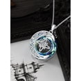 thumbnail image 2 of Dorunmo Witches Knot Necklace Sterling Silver Witches Knot Pendant Necklace Crystal Rose Celtic Knot Witch Knot Amulet Jewelry Gifts for Women, 2 of 6