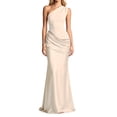 thumbnail image 2 of EliteGoogv Womens One Shoulder Dresses Asymmetrical Ruched Satin Maxi Dresses For Women Slim Fitted Formal Dresses Cocktail Party Evening Gowns Beige, 2 of 7