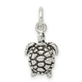 thumbnail image 4 of 925 Sterling Silver Antiqued Turtle Charm Pendant, 4 of 5