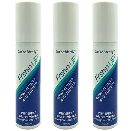 Gone Smoke - Frsh-N-up Odor Eliminator Spray for Hair - Clothes & Fabrics - 1 oz - 3-Pack