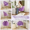 thumbnail image 3 of Ktaxon Vanity Makeup Chair Comfy Accent Chair Small Office Chair with Flower Back and Lumbar Pillow for Living Dining Room Bedroom Home Office Velvet Purple, 3 of 10