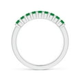 thumbnail image 2 of Angara Rings - Natural Square Shape Emerald Semi Eternity Wedding Ring in 14K White Gold for Women (Size-2.2mm) | May Birthstone Jewelry, Birthday, Anniversary, Jewelry Gift for Women, 2 of 11