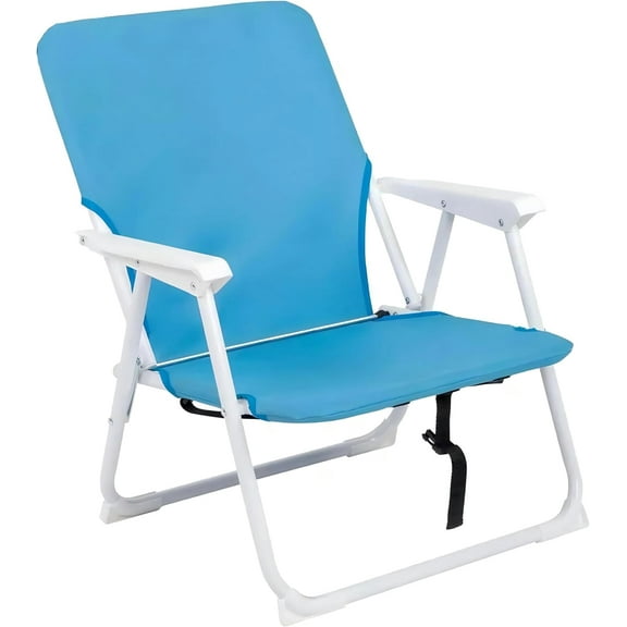 Portable Beach or Camping Chair, Folding Load-Bearing 200 lbs Blue Oxford Cloth for Camping, Hiking, Beach, and Picnics with Carry Bag