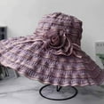 thumbnail image 2 of Women's Vintage Foldable Sun Hat Beach Garden Travel UV Protection/Deep Purple, 2 of 3