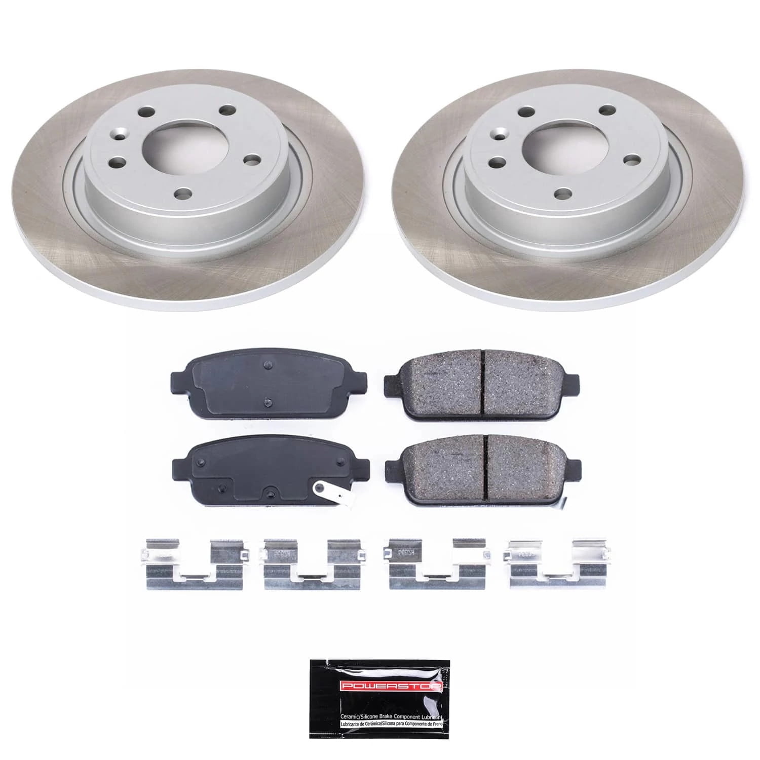 PowerStop Rear Semi-Coated Rotor and Low-Dust Ceramic Brake Pad Kit SC5552