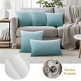 thumbnail image 6 of Pack of 2 Outdoor Pillow Covers 18x18 Inch Waterproof Turquoise Ombre Throw Pillow Covers,Decorative Couch Pillow Case Sham Teal White Gradient Modern Abstract Art Patio Pillowcases Cushion Cover, 6 of 8