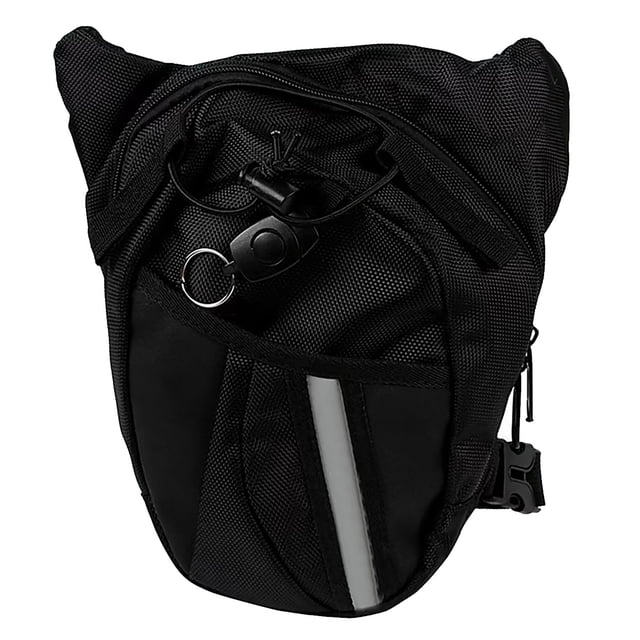 Essentiels Populaires pour la Maison, Sac de Jambe de Cyclisme Noir pour Camping/randonnée, Bande Réfléchissante Multi-Poches avec Sangle Réglable Idéal pour Vélo Randonnée Camping
