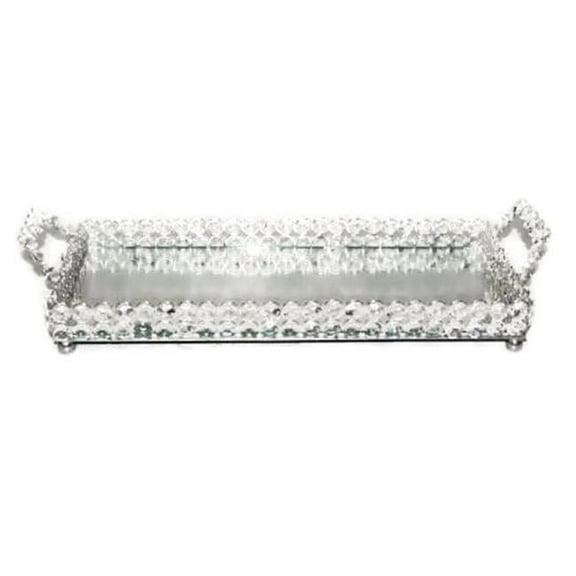 15 x 6.75 in. Sparkle Crystal Mirror Tray