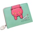 thumbnail image 1 of Cartera pequeña para niñas y mujeres, diseño de gato bonito, monedero, portamonedas, organizador de tarjetas (verde) oso de fresa Electrónica, 1 of 5