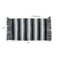 thumbnail image 2 of Microfibre Striped Bath Mat With Fringe Black 20X32, 2 of 4