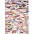 thumbnail image 2 of SAFAVIEH Studio Leather Asia Colorful Stripes Area Rug, Ivory/Blue, 5' x 8', 2 of 9