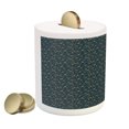 thumbnail image 2 of Leaves Piggy Bank, Autumn Season Theme with Falling Leaves Dried Herb with Circles on Dark Blue, Ceramic Coin Bank Money Box for Cash Saving, 3.6" X 3.2", Multicolor, by Ambesonne, 2 of 4