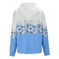thumbnail image 4 of frariair Women's Floral Print Full Zip Hooded Jacket Long Sleeve Oversized Sweatshirt With Pockets For Fall Fashion Sky Blue L, 4 of 8