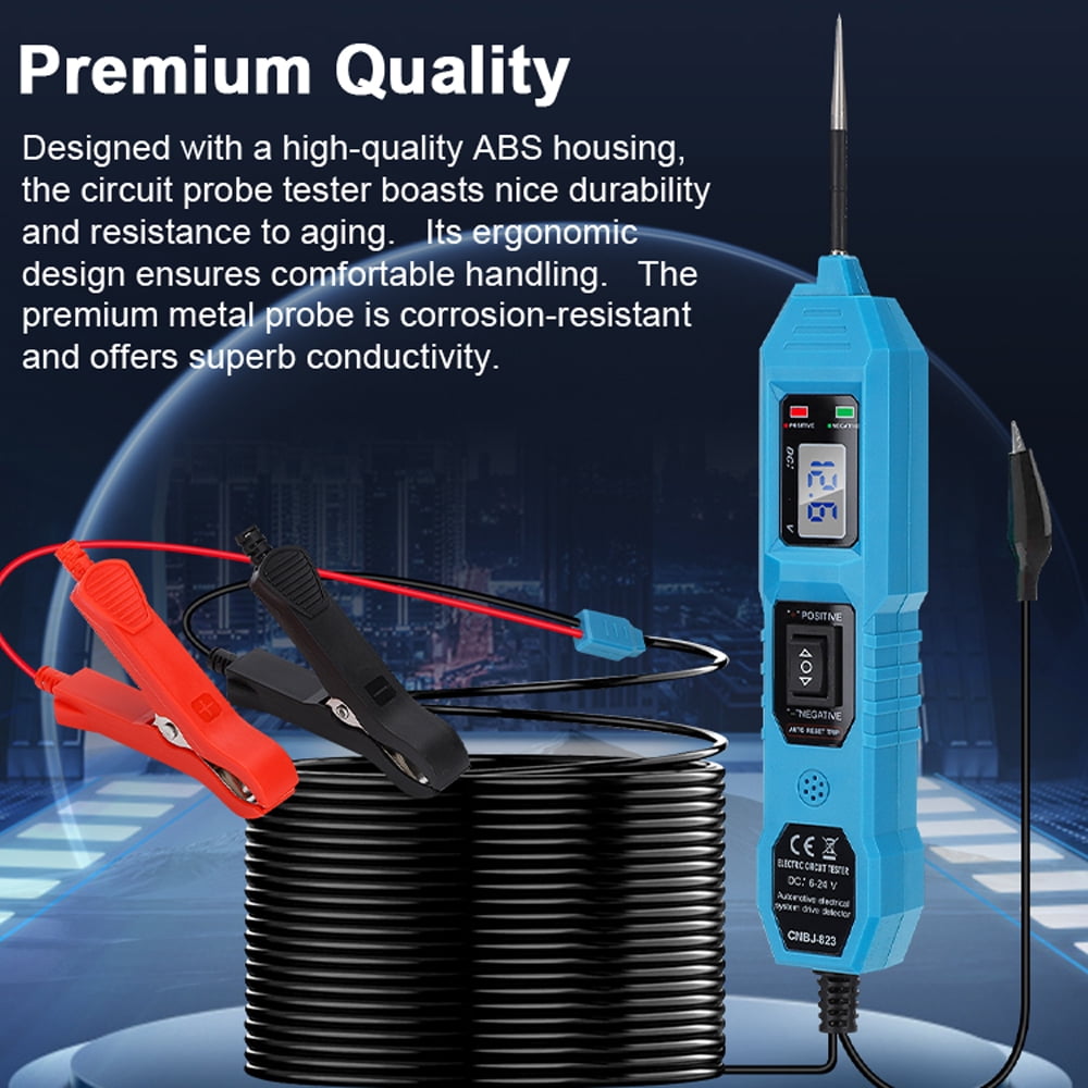 Htovila Electrical System Tester,LCD Display Car Tool Circuit Probe 3.5V-36V Test Resistance Check DC Tester Diode Tester ERYUE Power Probe Kit LCD Relay Fuse Tester Resistance Check Tool HUIOP