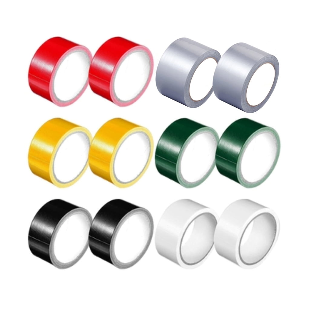 MOMOJIA 12 Rolls MultiPurpose Strong Adhesive Tape Colorful Duct Tape Carpet Floor Waterproof Tapes For Home Industrial Use
