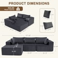 thumbnail image 5 of edx 108" Convertible Sectional Couches Comfy Fluffy 4 Seat Memory Foam Sectional Sofa Upholstered Couches for Living Room Bedroom,No Assembly Required,(Left Facing Chaise)Dark Grey, 5 of 7