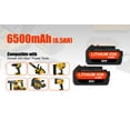 thumbnail image 3 of 2 Pack 20V Max 6.5Ah High Capacity Battery DCB205-2 for DEWALT 20V Max XR Battery 6.0Ah DCB206-2 5.0Ah DCB205-2 4.0Ah DCB204-2 DCB200-2 20V Max XR Lithium Battery, 3 of 8