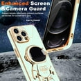 thumbnail image 3 of Compatible with iPhone 12 Pro Case Cute, 3D Astronaut Stand Shockproof Camera Protection Space Kickstand Soft Plating Cover for Apple iPhone 12 Pro Phone Case Green, 3 of 12