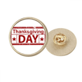thumbnail image 1 of Joyeux Jour de l'Action de Grâce Sceau Motif Rond Métal Broche d'Or Clip, 1 of 3