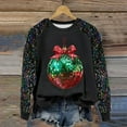 thumbnail image 2 of Pisexur Sweatshirts de Noël pour Femmes Mode Vacances Imprimé Graphique Pomme Rouge Pull Décontracté Manches Longues Col Rond Chandails en Molleton Amples Confortables Automne pour Femmes, 2 of 3
