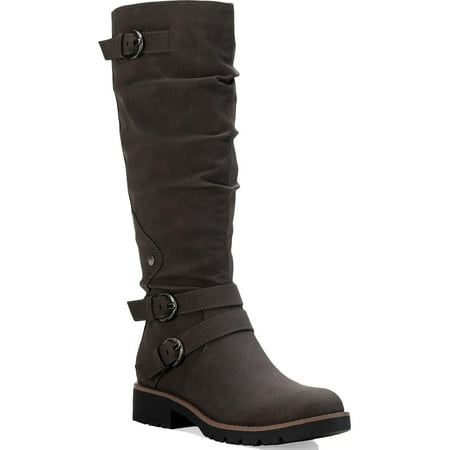 

Sun + Stone Womens Brinley Faux Leather Zipper Knee-High Boots