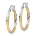 thumbnail image 2 of Diamond2Deal 10k Yellow Gold & Rhodium Diamond-cut 2.5mm Twisted Hoop Earrings for Women, 2 of 3