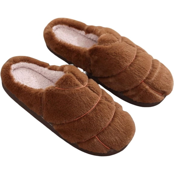 Concha Slippers for Women & Men – Pantuflas Soft Fluffy Plush Warm Bread-Inspired House Slippers