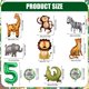 thumbnail image 2 of Set de 10 globos de aluminio PEUTIER Jungle Safari con forma de animal, 2 of 7