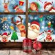 thumbnail image 2 of Pegatinas para puerta y ventana con temática navideña de 2024, bonitos dibujos de Papá Noel, muñeco de nieve, alce, patrón de árbol de Navidad, decoración para fiesta de Navidad, 2 of 5