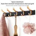 thumbnail image 4 of Colgador De Pared Avión Aluminio Negro Dorado Elegante Con 5 Ganchos Dobles Estante Colgante De Almacenamiento Para Abrigo Sombrero Toalla Dormitorio Baño Cocina Porche Scienceny HA013504-00, 4 of 7